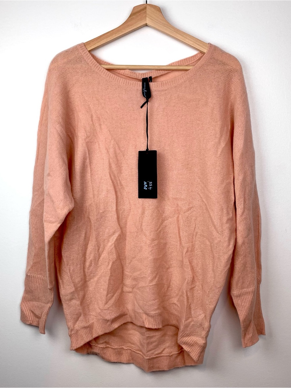 NWT Cashmere Knit Sweater Guess By Marciano Pink Sz XS Small Oversized NEW